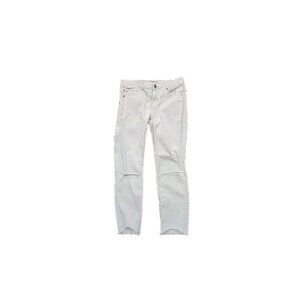 Free People Jeans Skinny Ivory Low Rise Distressed Destroyed Denim Women's 28